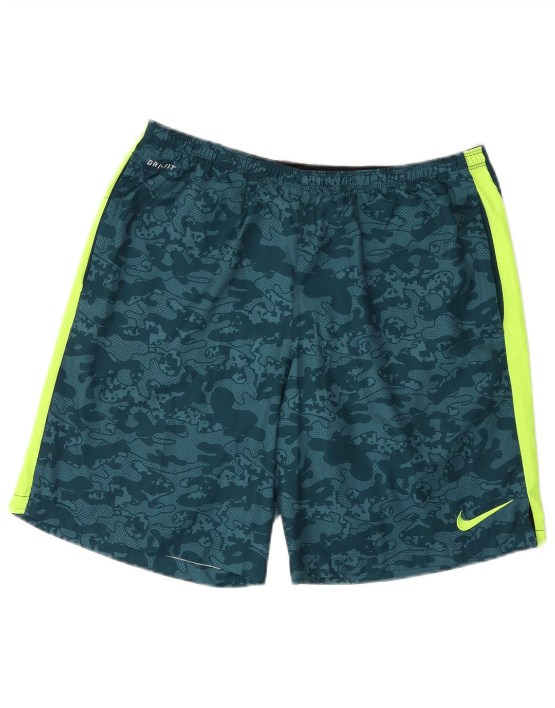 Nike Pantalones cortos deportivos Dri Fit para hombre, poliéster de camuflaje azul grande