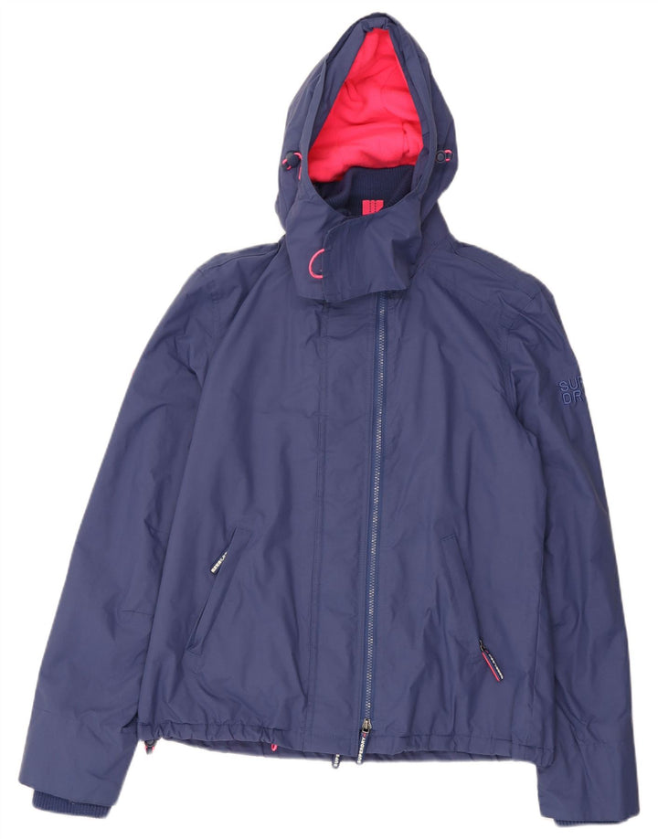 Superdry Chaqueta Cortavientos Con Capucha Para Mujer UK 46 Grande Azul Colorblock