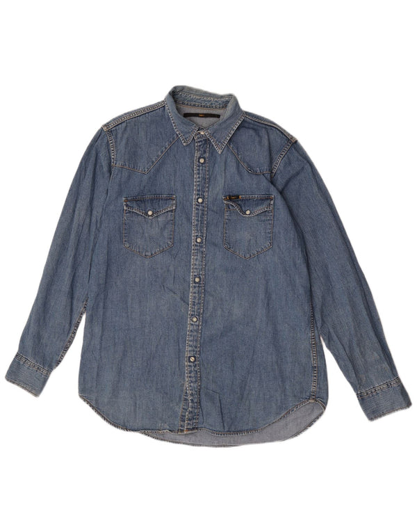 Lee Camisa Vaquera Para Hombre Algodón Azul Grande