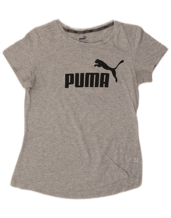 PUMA Camiseta gráfica para mujer Top UK 12 Medium Grey Moteado