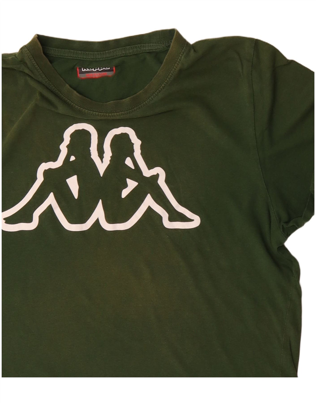 Kappa Hombre Camiseta Gráfica Top Algodón Verde Medio