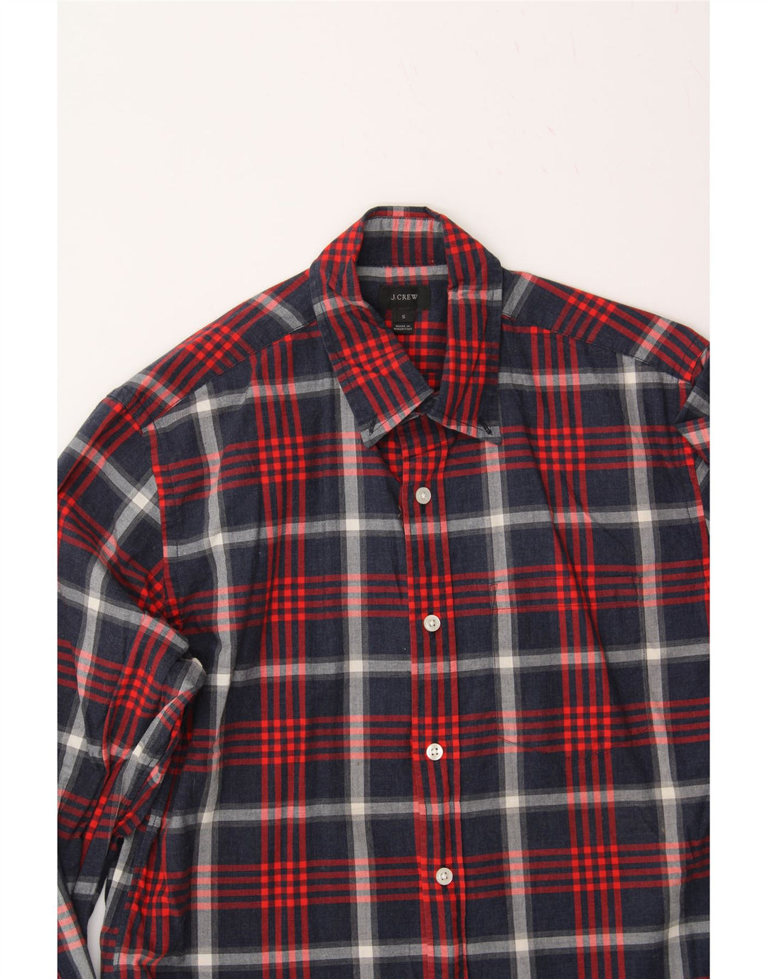 J. CREW Mens Shirt Small Navy Blue Check Cotton Vintage J. Crew and Second-Hand J. Crew from Messina Hembry 