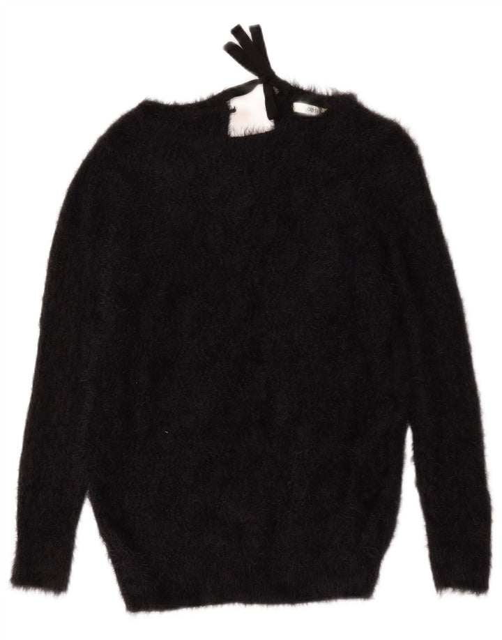 Oasis - Jersey con cuello barco para mujer, talla 40, talla pequeña, poliamida negra