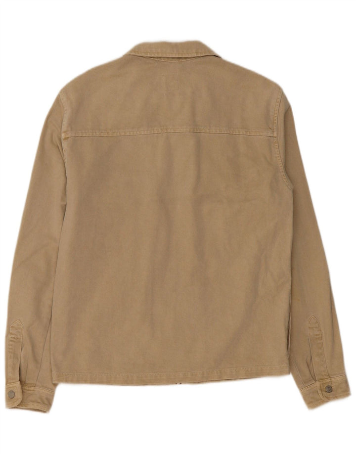 Zara Hombre Chaqueta Vaquera Relajada UK 38 Medium Caqui Algodón
