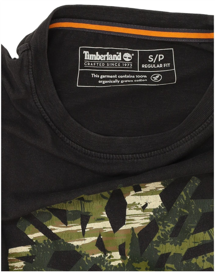 Timberland Camiseta con gráfico de ajuste regular para hombre Top pequeño de algodón negro
