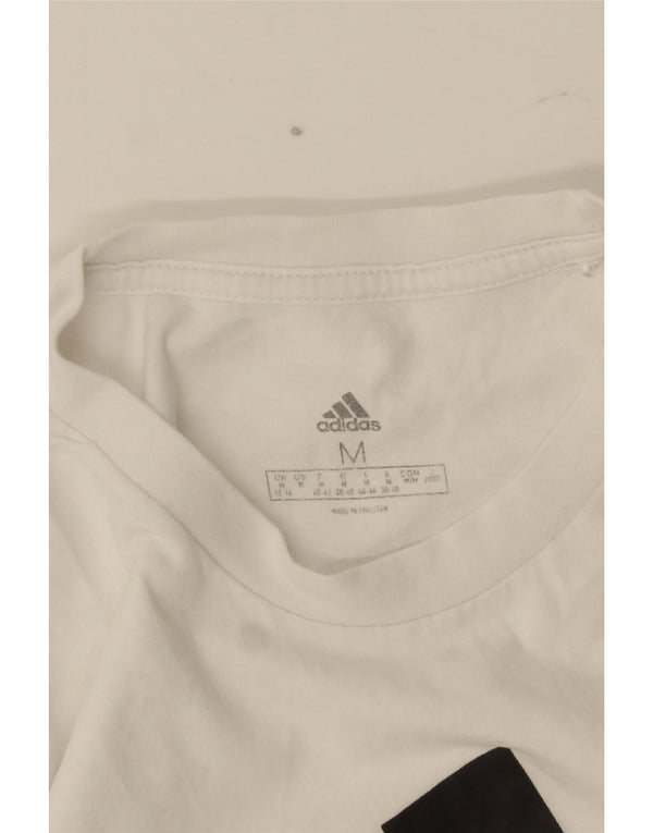 Adidas Camiseta gráfica para mujer Top UK 12/14 Medium White