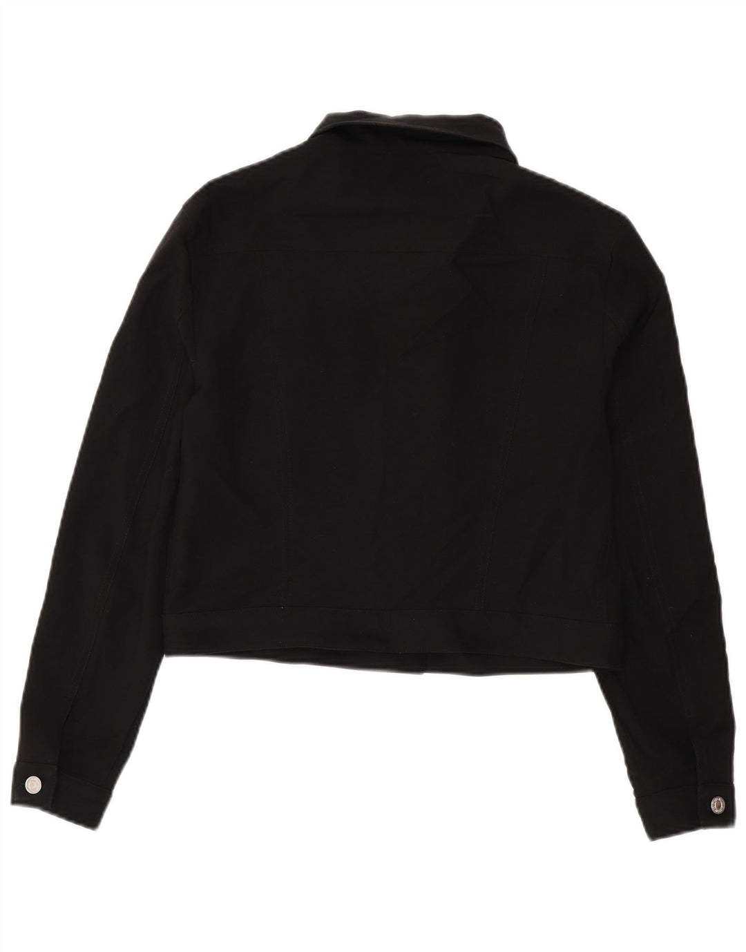 Benetton Chaqueta Bomber Corta para Mujer UK 44 Grande Poliéster Negro