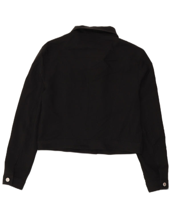 Benetton Chaqueta Bomber Corta para Mujer UK 44 Grande Poliéster Negro