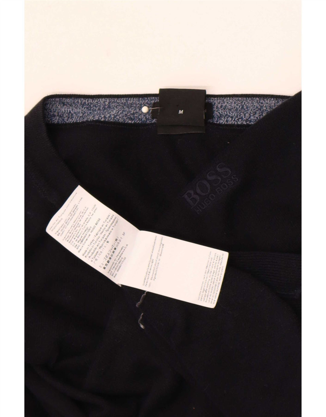 Hugo Boss Hombre Jersey Regular Fit Con Cuello Redondo Jersey De Algodón Negro Mediano