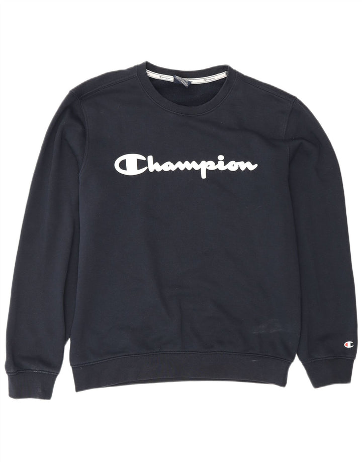 Champion Sudadera Con Estampado Gráfico Jumper Medium Azul Marino Algodón