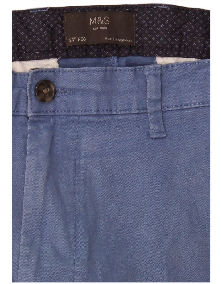 MARKS & SPENCER Pantalones cortos chinos para hombre W38 XL Azul