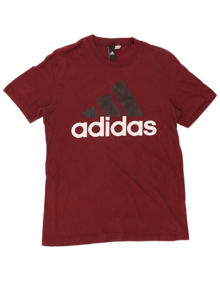 Adidas Hombre Camiseta Gráfica Top Pequeño Granate