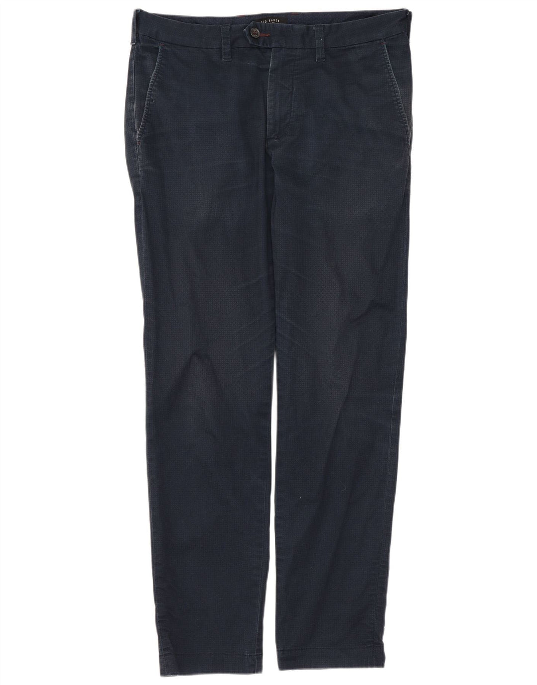 Pantalones de traje ajustados para hombre de Ted Baker W30 L29 Algodón azul marino