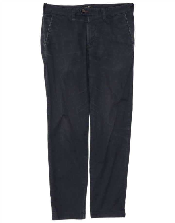 Pantalones de traje ajustados para hombre de Ted Baker W30 L29 Algodón azul marino