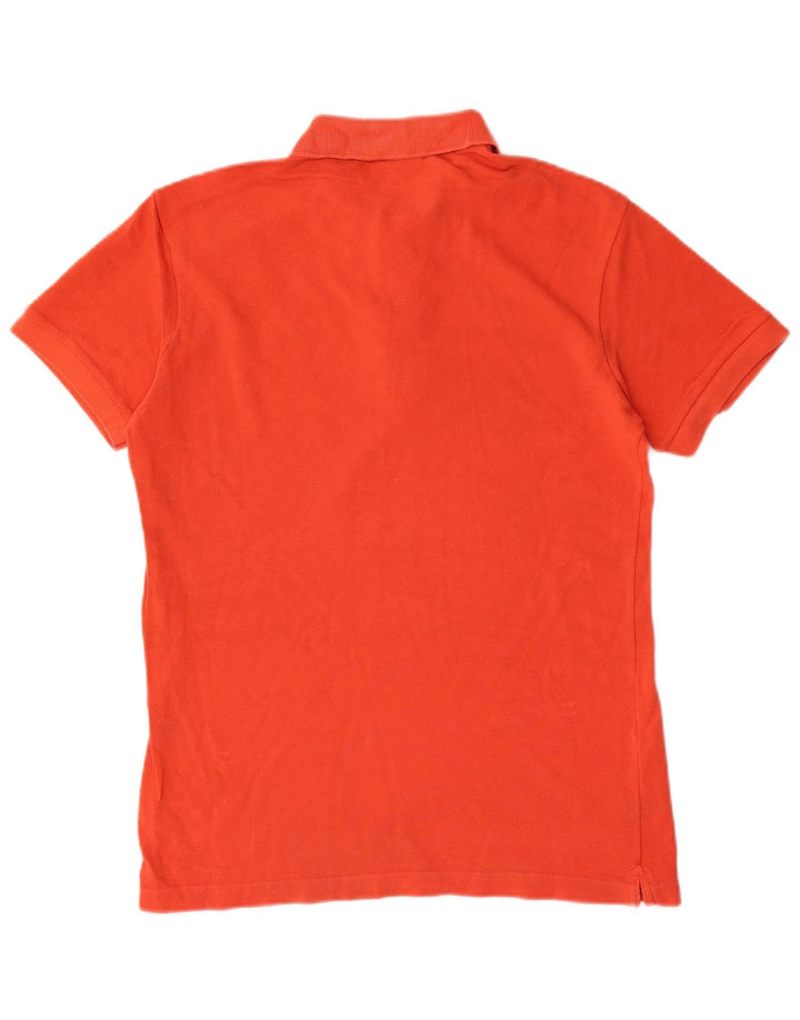 LACOSTE Polo ajustado para hombre talla 4 algodón naranja mediano