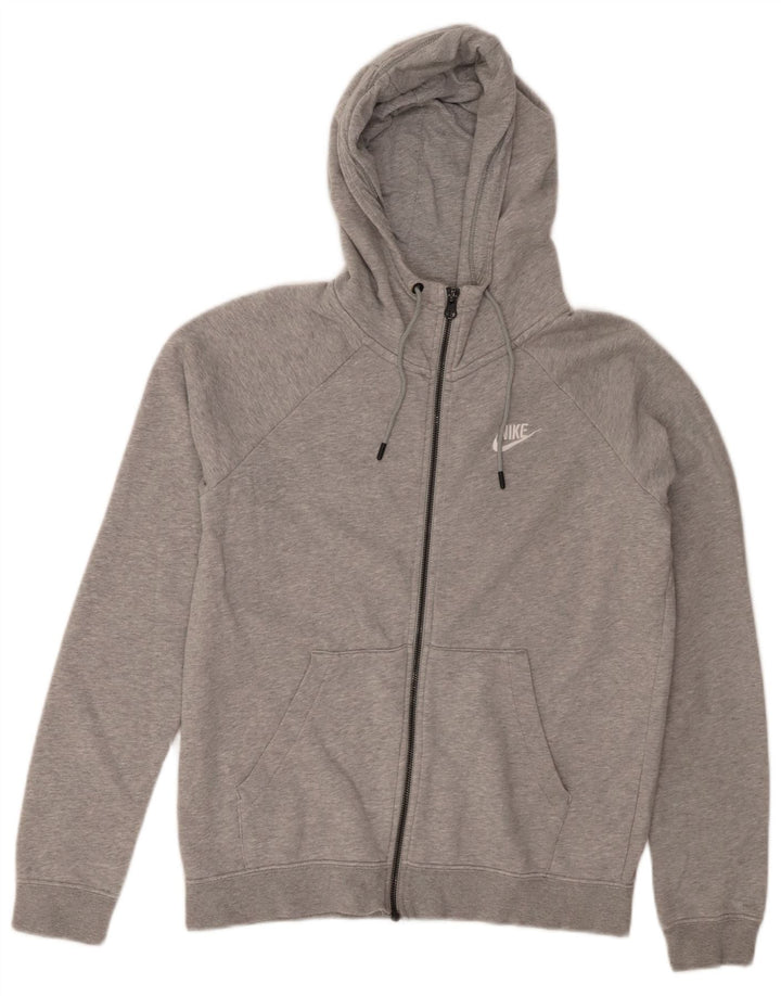 NIKE Sudadera con capucha y cremallera para hombre, talla pequeña, algodón moteado gris