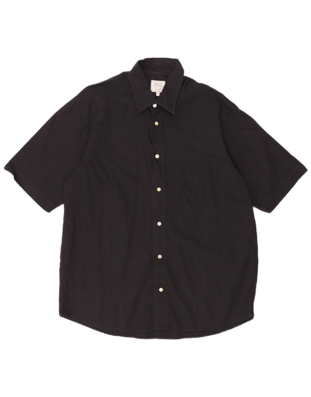 Rifle Camisa de manga corta para hombre Grande Algodón negro