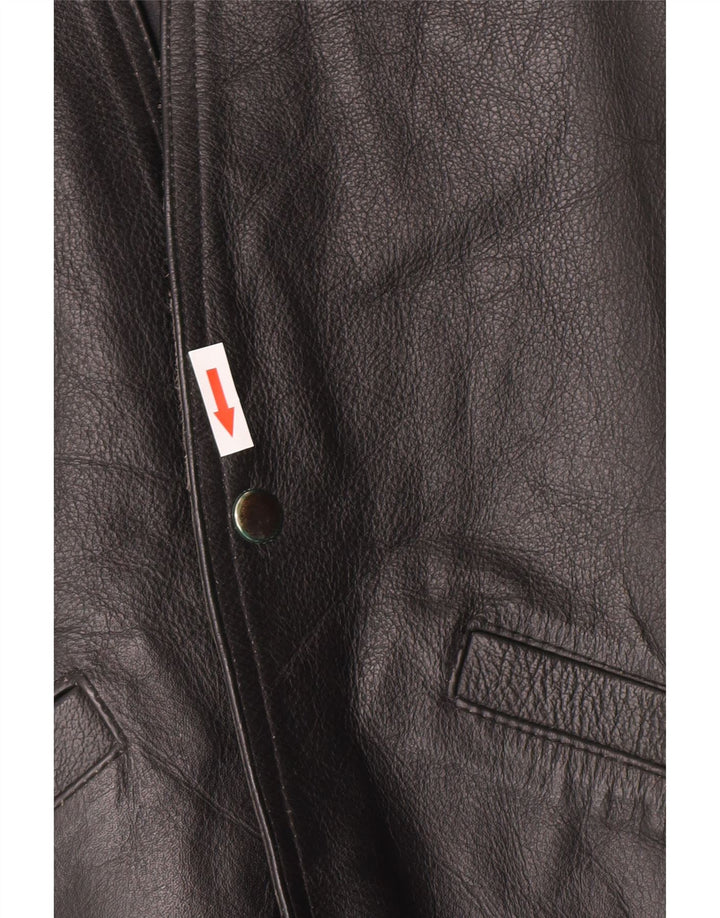 Vintage hombres chaleco de cuero occidental pequeño negro