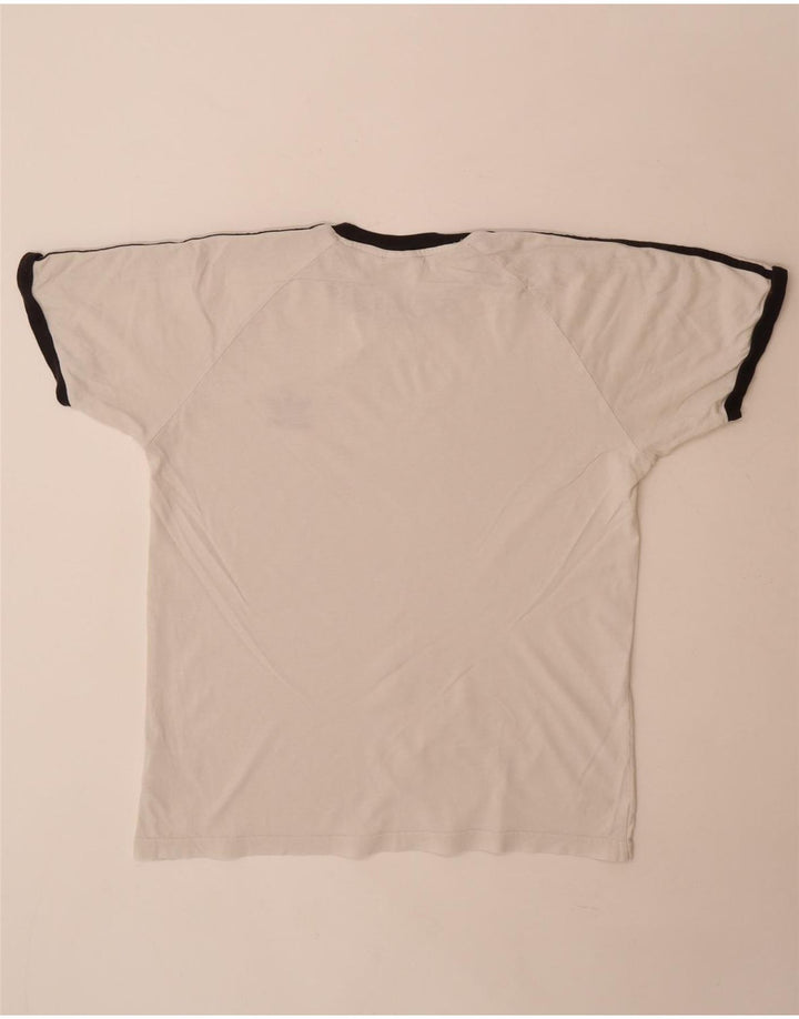 Adidas - Camiseta para hombre, talla grande, algodón blanco
