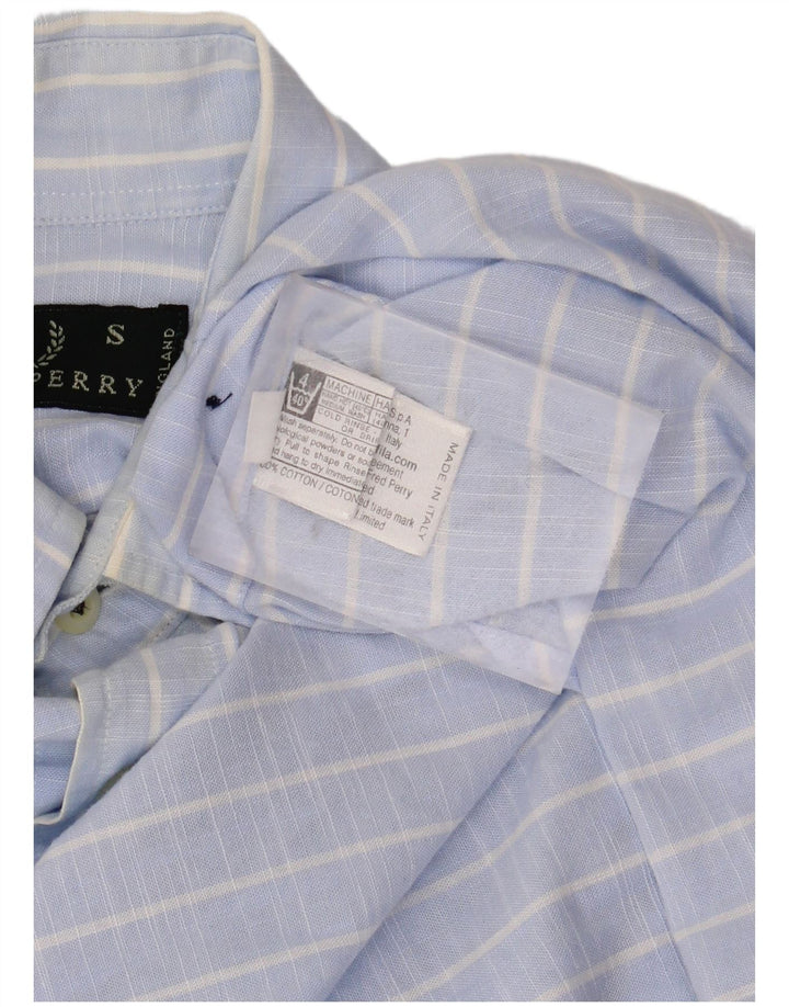 FRED PERRY Camisa Hombre Algodón Rayas Azul Pequeña