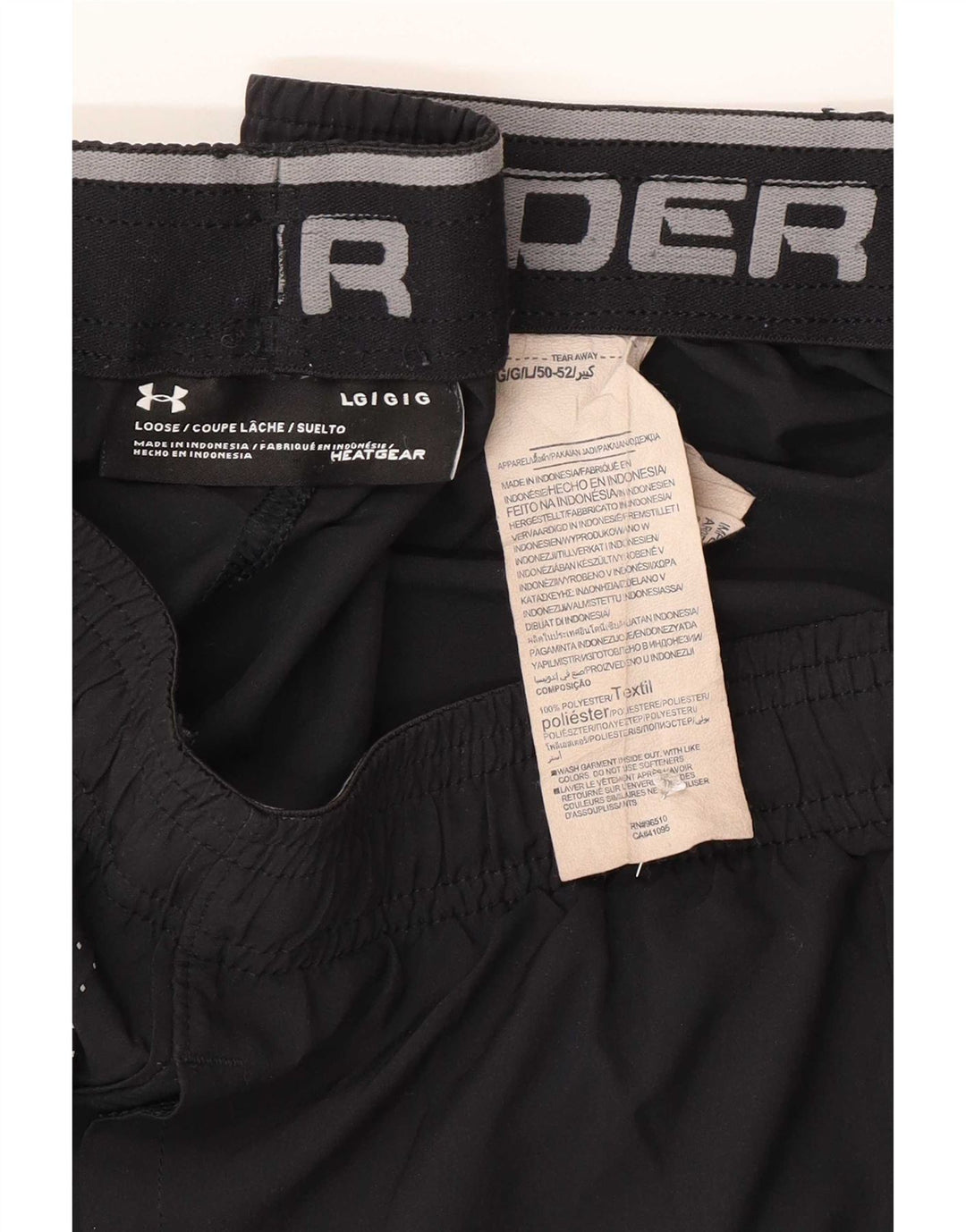 Under Armour Pantalón corto deportivo para hombre Poliéster color block negro grande