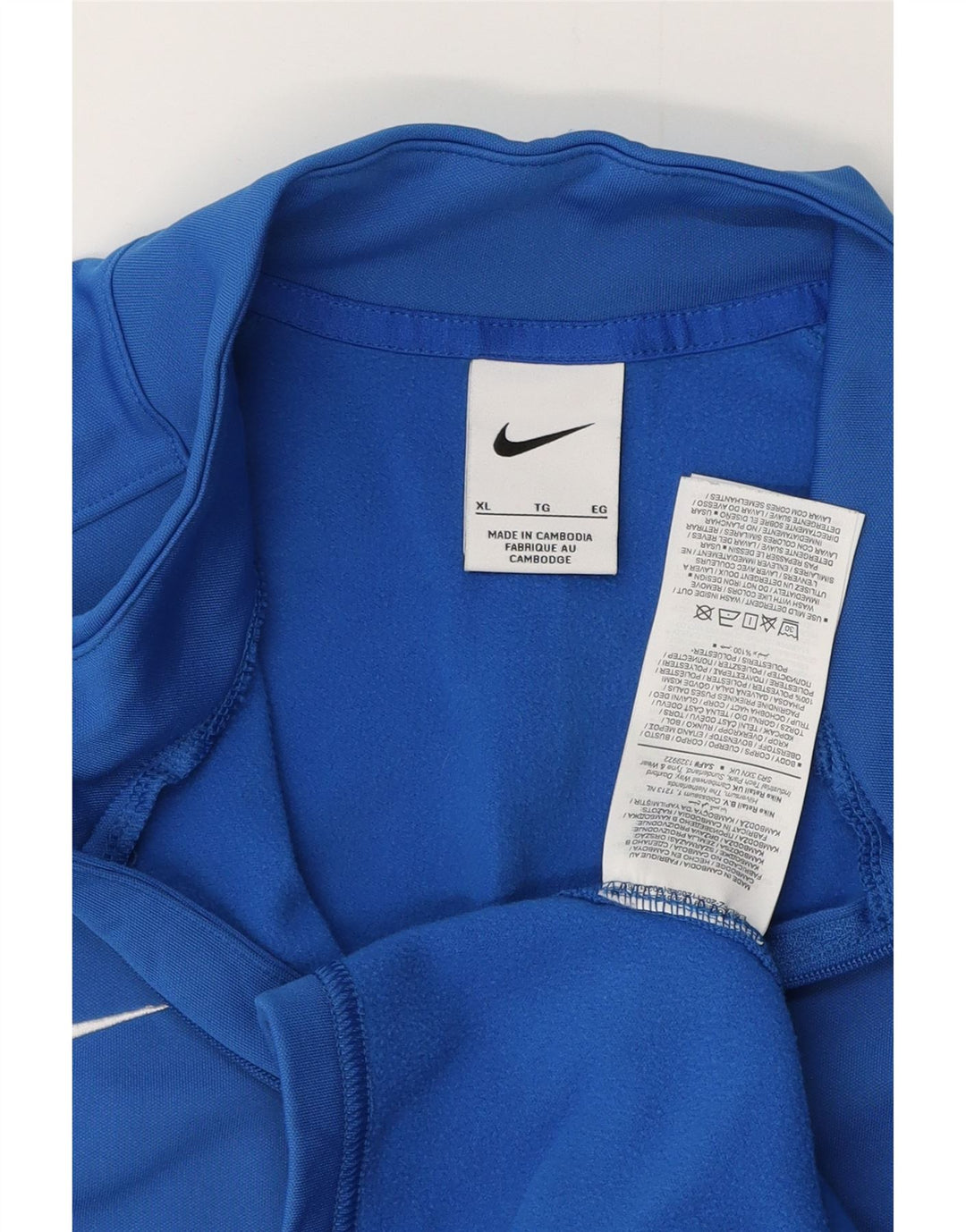 NIKE Top de chándal con cremallera y cuello para mujer UK 18 XL Poliéster azul