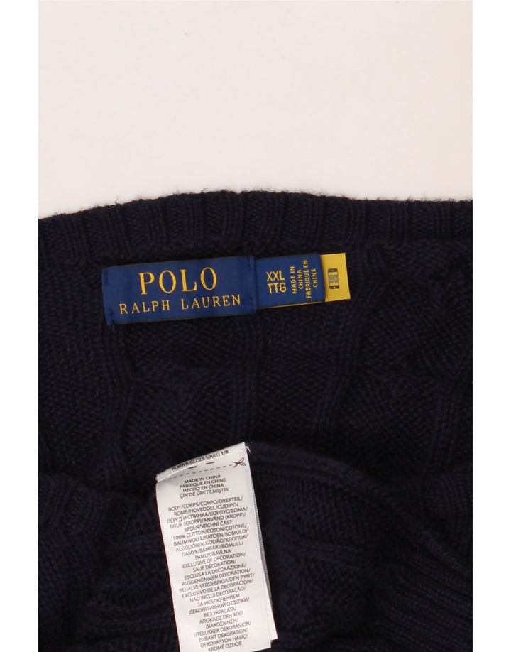 POLO RALPH LAUREN Jersey con cuello barco para hombre 2XL Algodón azul marino