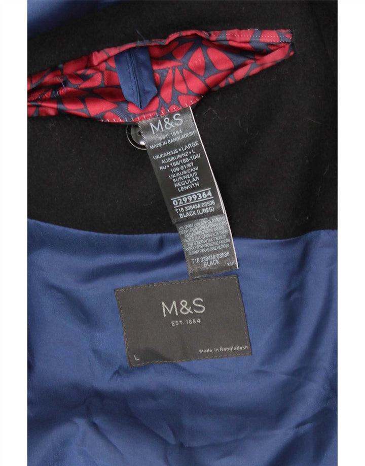 Marks & Spencer Abrigo de corte regular para hombre UK 40 Large Black Classic