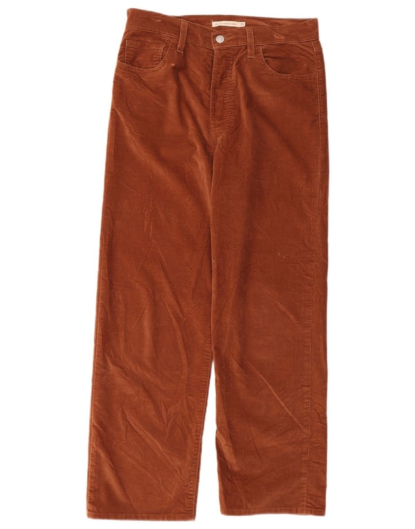 Levi's Mujer Ribcage Pantalones Casuales De Terciopelo Rectos W29 L27 Algodón Marrón