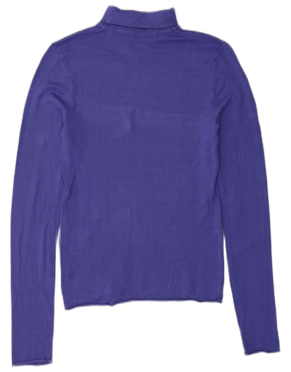 Zara Mujer Top Manga Larga UK 8 Small Púrpura