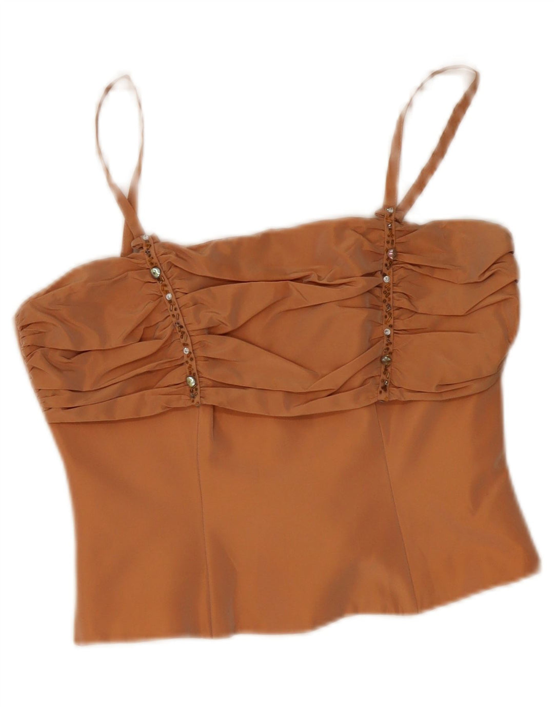 Conjunto de falda vintage de 2 piezas para mujer IT 44 Medio W28 Acetato beige
