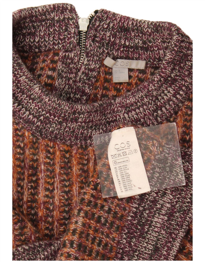 Cos Suéter tipo jersey con cuello de tortuga para mujer, talla 44, color marrón medio, a rayas