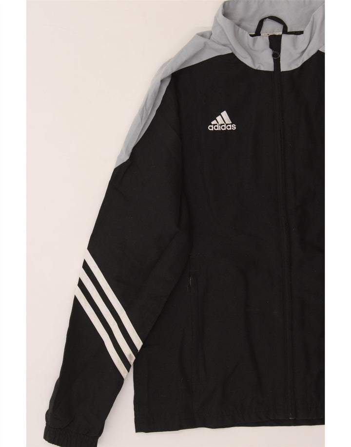 ADIDAS Boys Tracksuit Top Jacket 13-14 Years Black Colourblock Vintage Adidas and Second-Hand Adidas from Messina Hembry 