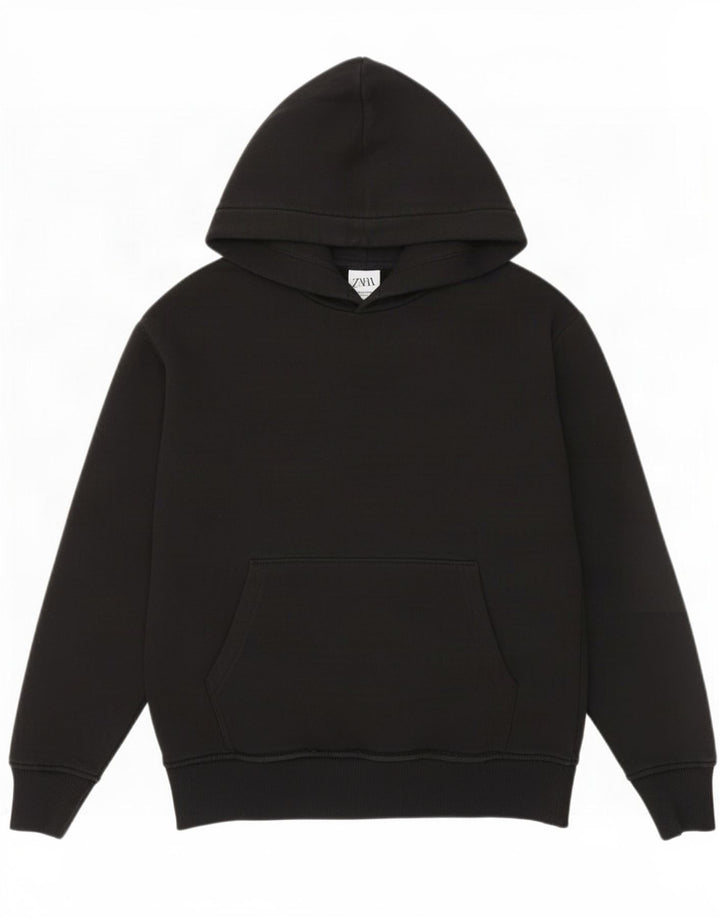 Zara Hombre Sudadera Con Capucha Jersey Mediano Negro Algodón