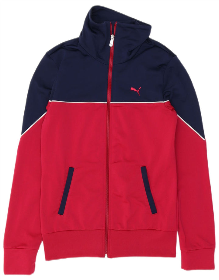 Puma Mujer Chándal Top Chaqueta UK 8 Pequeño Rosa Colorblock Poliéster