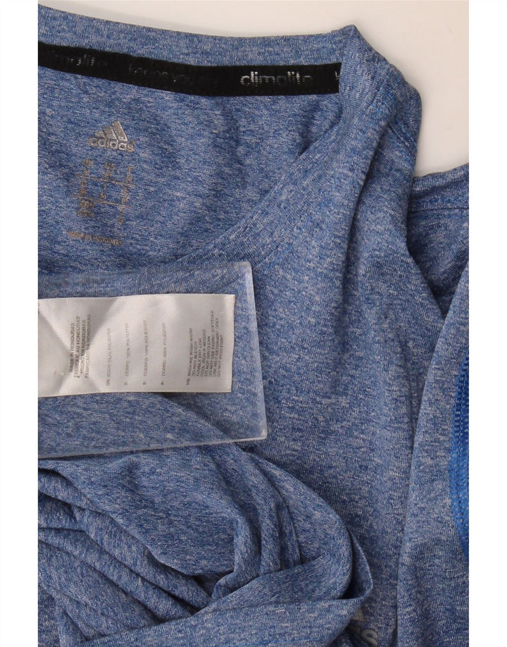 ADIDAS Camiseta Climalite para hombre Top Poliéster moteado azul medio