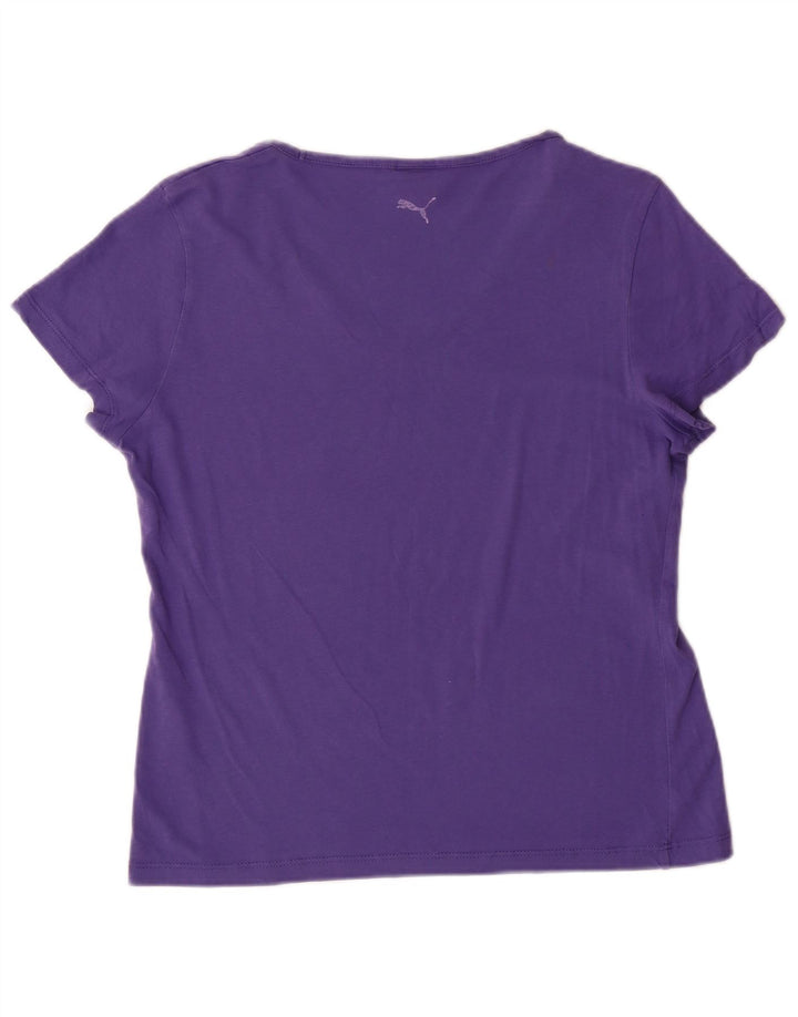 PUMA - Camiseta gráfica para mujer, talla 40, color morado mediano