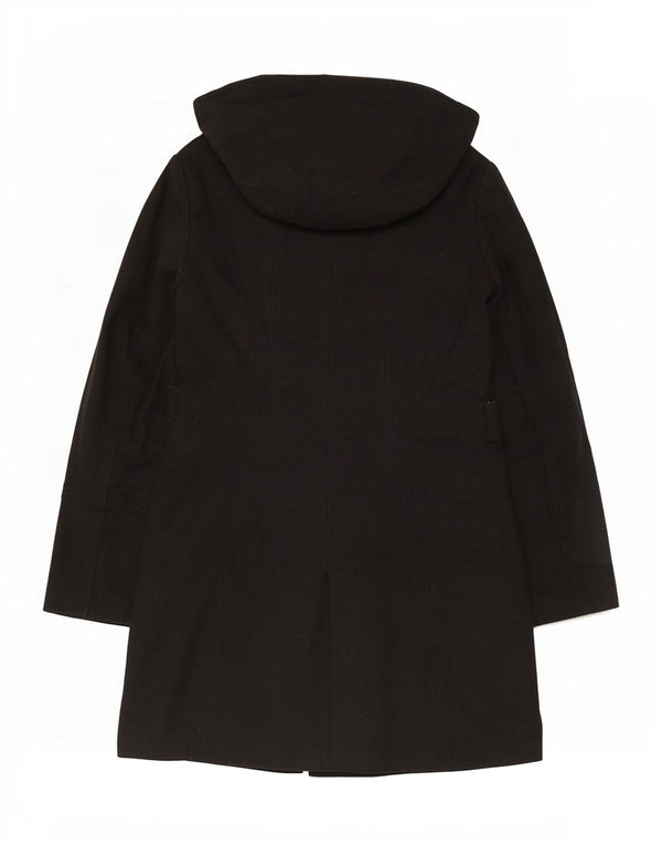 Zara Mujer Abrigo Cortavientos Con Capucha ES 40 XL Poliéster Negro