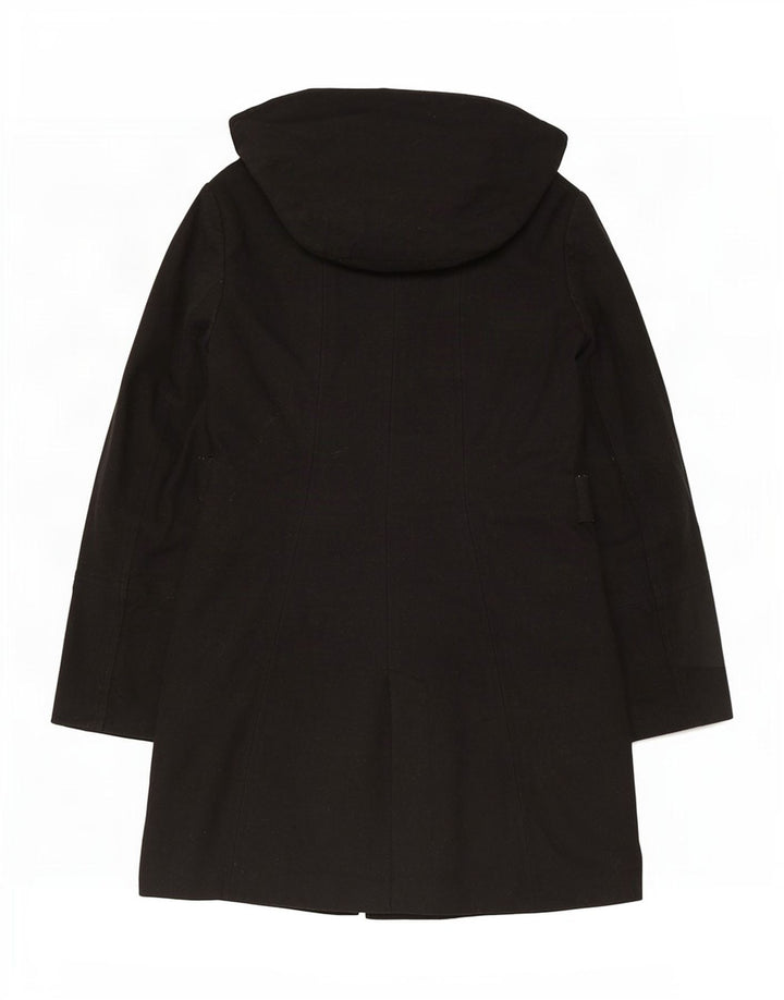 Zara Mujer Abrigo Cortavientos Con Capucha ES 40 XL Poliéster Negro