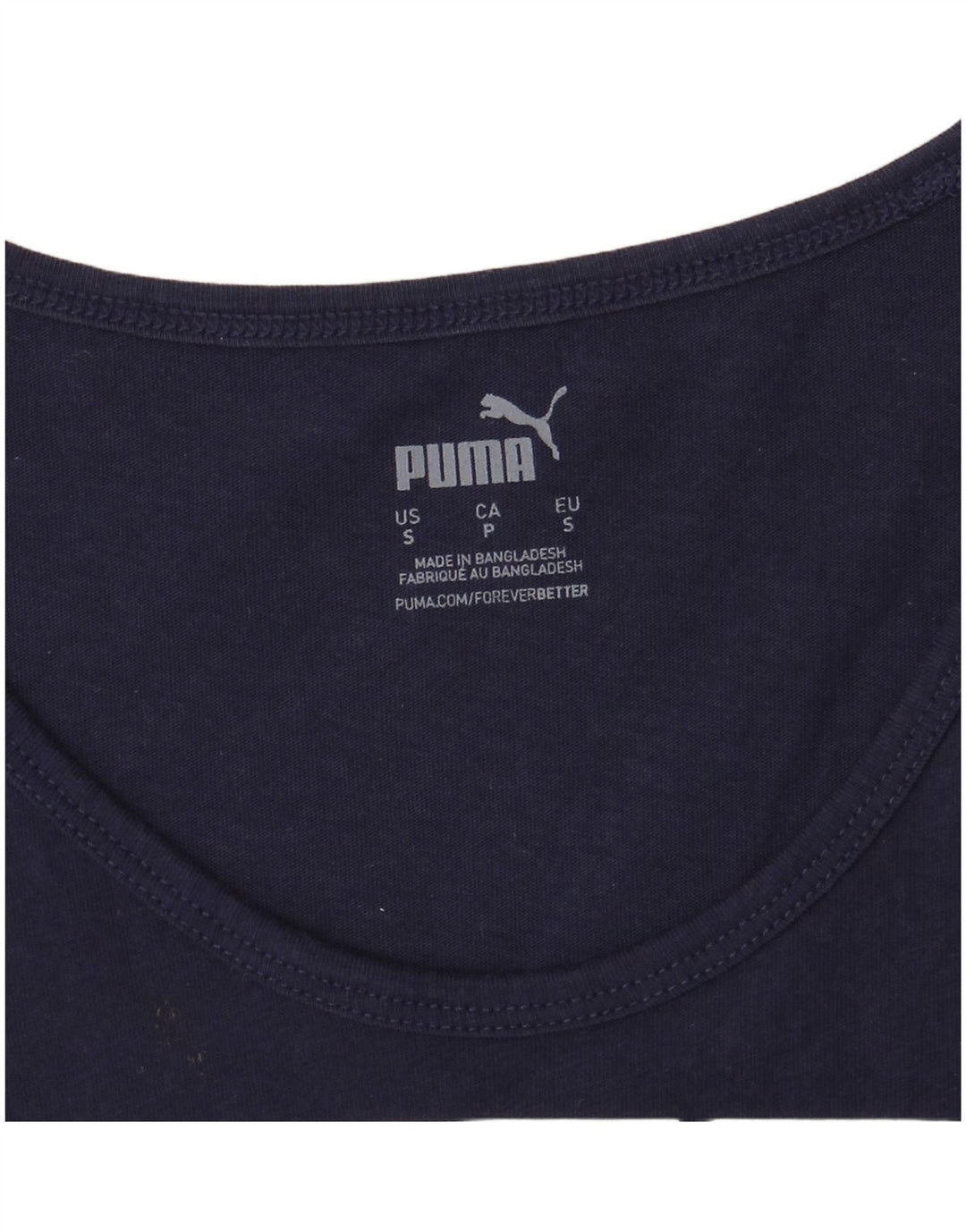 PUMA Camiseta sin mangas con gráfico para hombre, talla pequeña, azul marino
