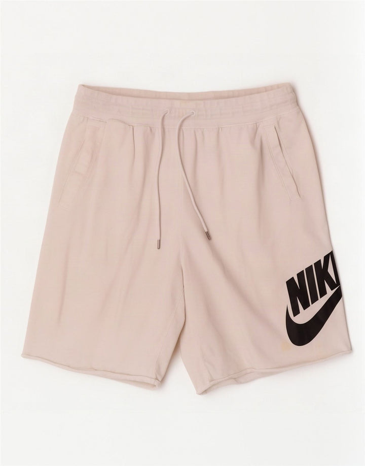 Nike Pantalones cortos deportivos gráficos para hombre XL Algodón blanco