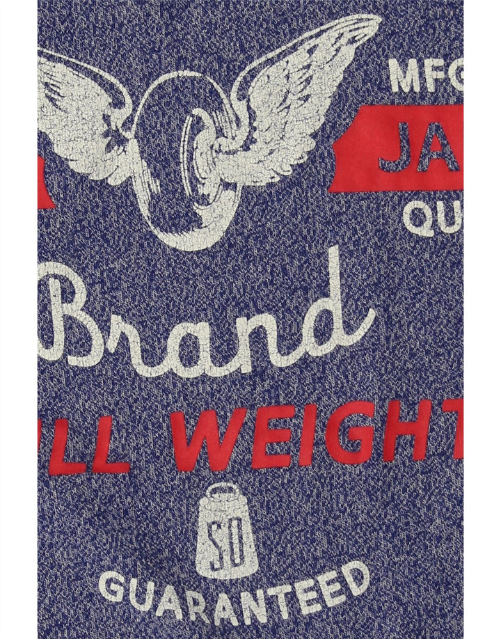 SUPERDRY Camiseta gráfica para hombre Top grande de algodón moteado azul