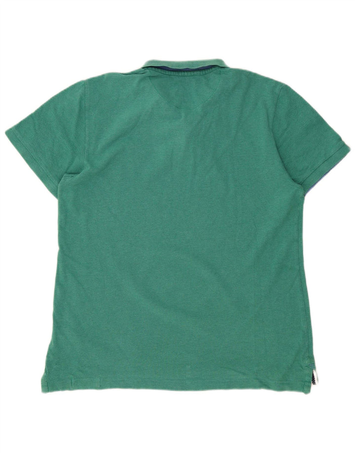 WHITE STUFF Polo para hombre de algodón verde grande