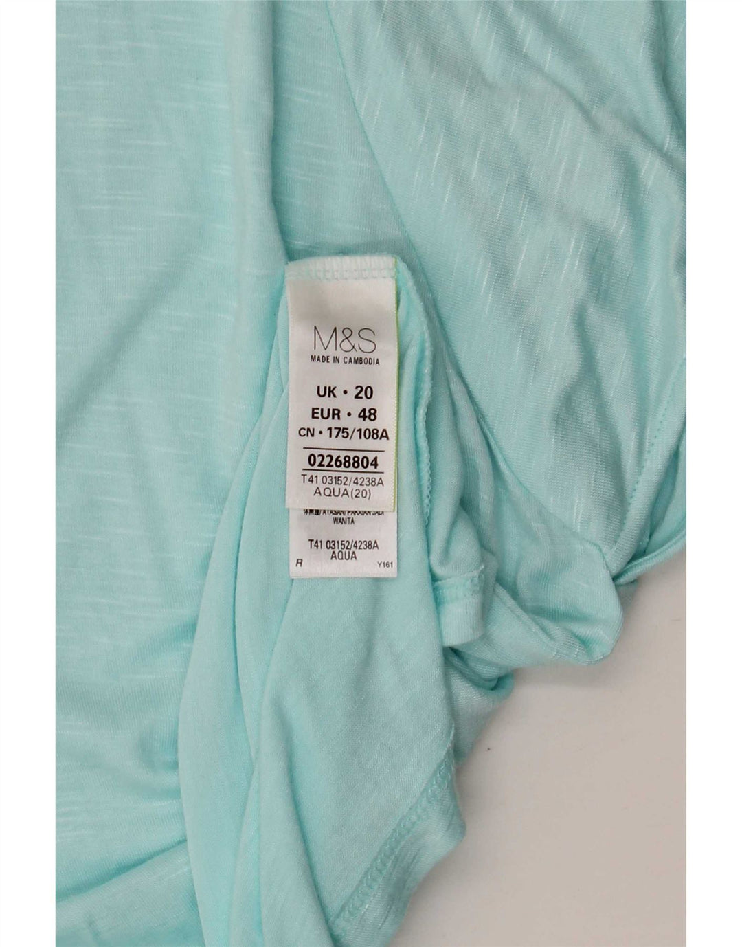 Marks & Spencer Blusa para mujer Top UK 20 2XL Viscosa moteada azul