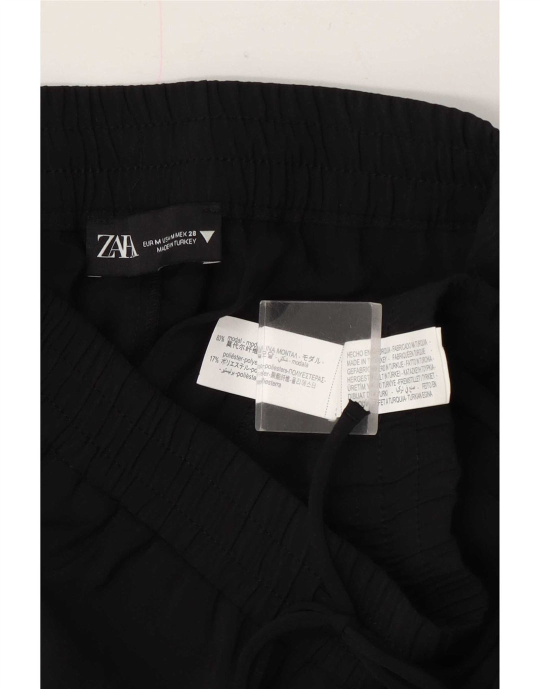 Zara Mujer Pantalones Cortos Slim Medium W28 L25 Negro Modal