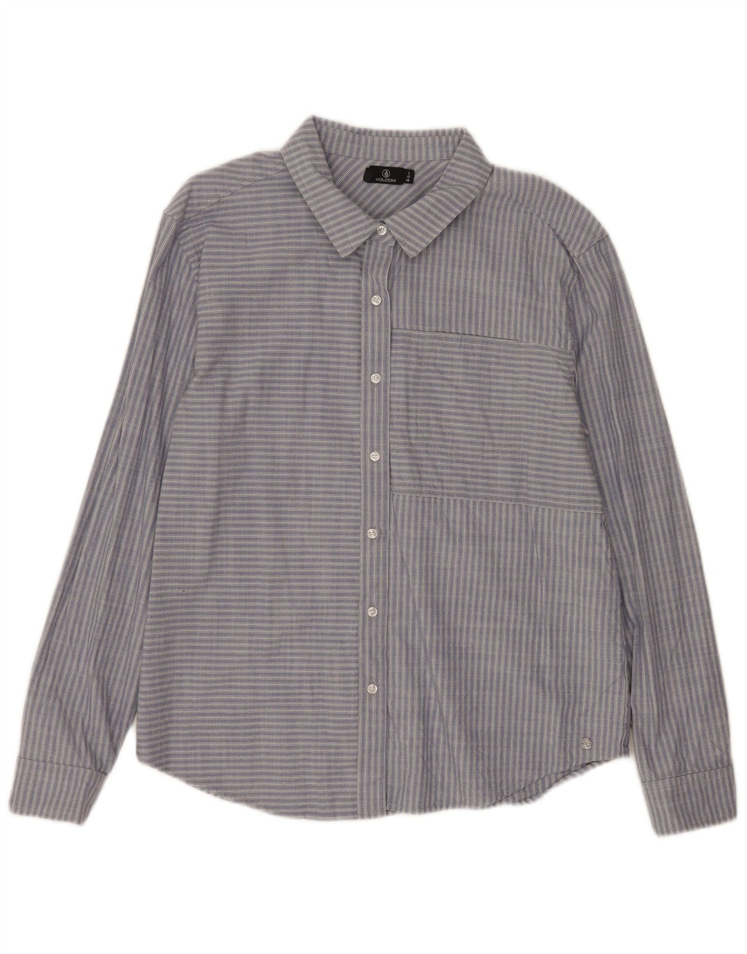 Camisa Volcom para mujer UK 44 Grande Algodón a rayas azules