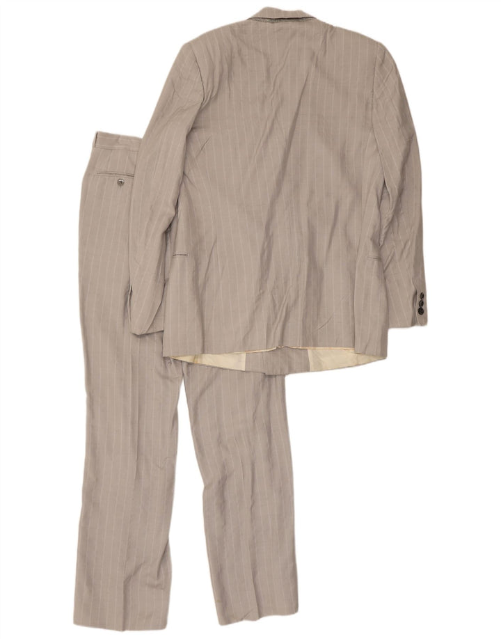 Traje vintage para hombre de 2 piezas IT 50 Medio W30 L30 Seda gris a rayas
