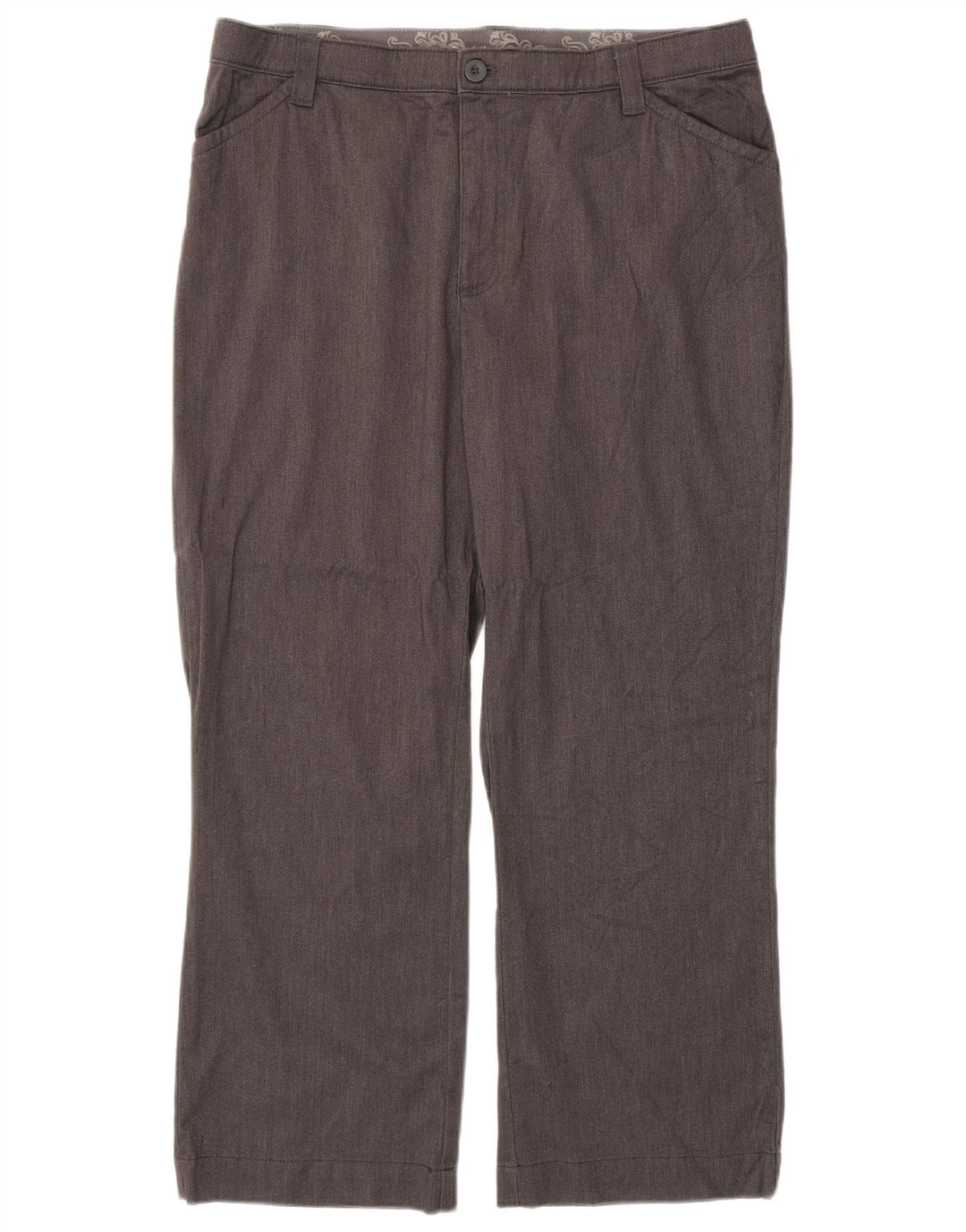 LEE Pantalones casuales rectos de cintura alta para mujer US 18 2XL W38 L29 Gris