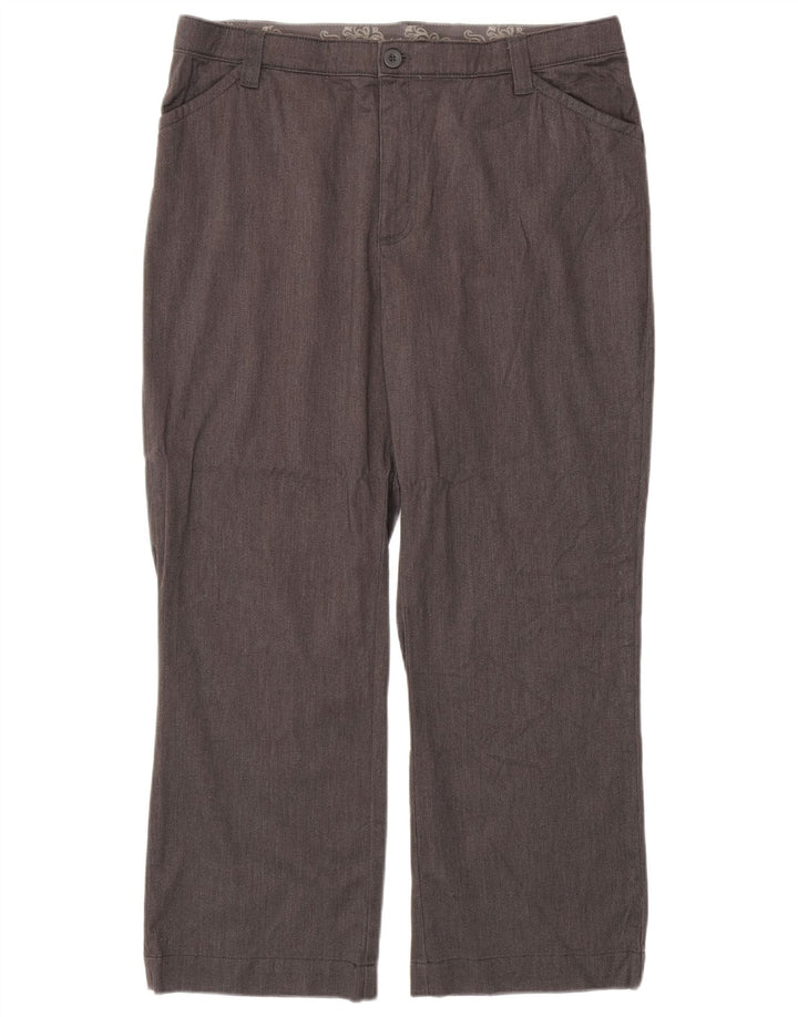 LEE Pantalones casuales rectos de cintura alta para mujer US 18 2XL W38 L29 Gris