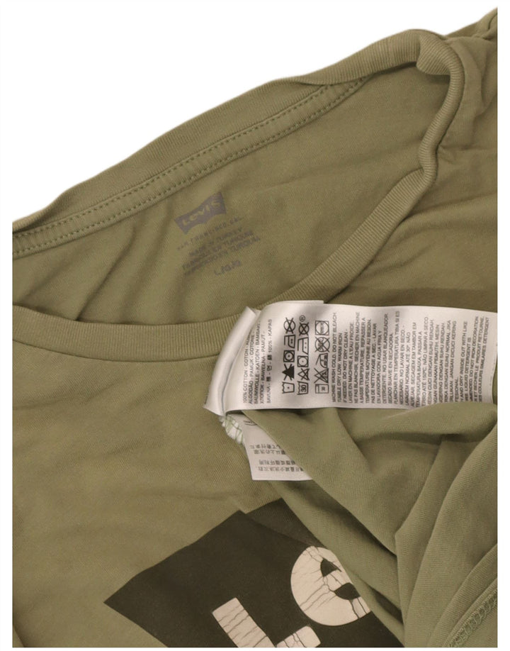Levi's Camiseta gráfica para hombre Top grande de algodón caqui